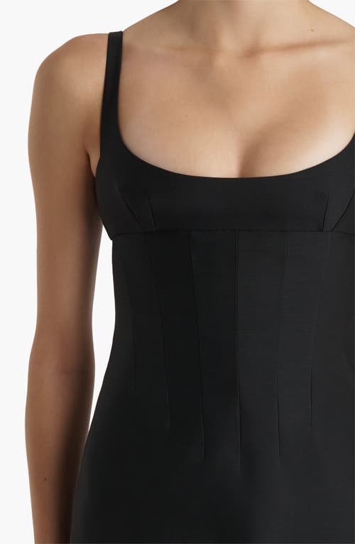 Khaite Lotte Virgin Wool & Silk Faille Sheath Dress In Black