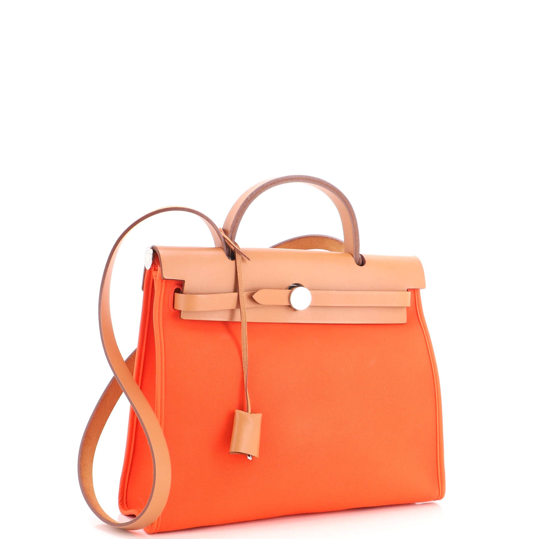Herbag Zip Leather and Toile 31, Alternate, color, Orange