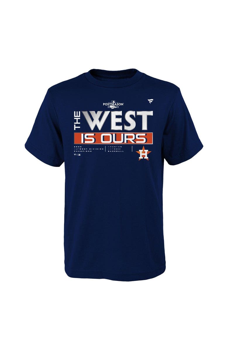 FANATICS Youth Navy Houston Astros 2022 AL West Division Champions Locker Room T-Shirt, Alternate, color, 