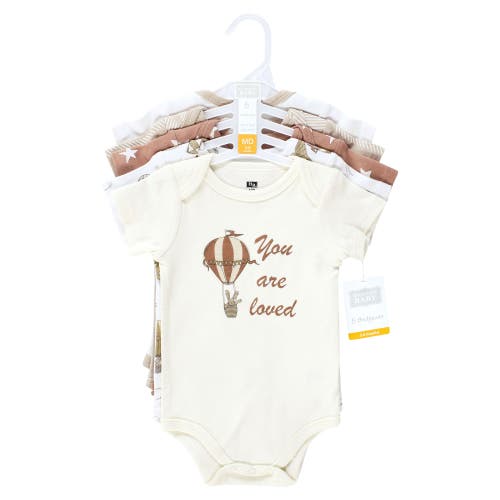 Hudson Baby Five-piece Set Of Cotton Infant All-in-one Bodysuits In Brown