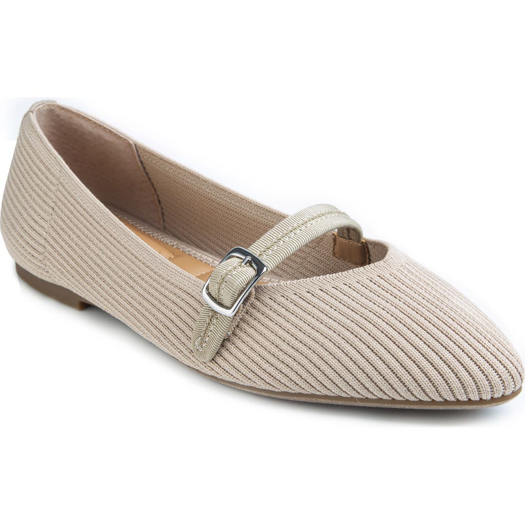 Me Too Glory Rib Knit Mary Jane Flat In Brown