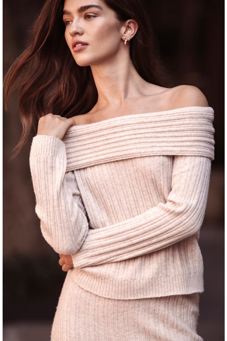 Lucien Off-the-Shoulder Sweater, Alternate, color, OATMEAL MEL