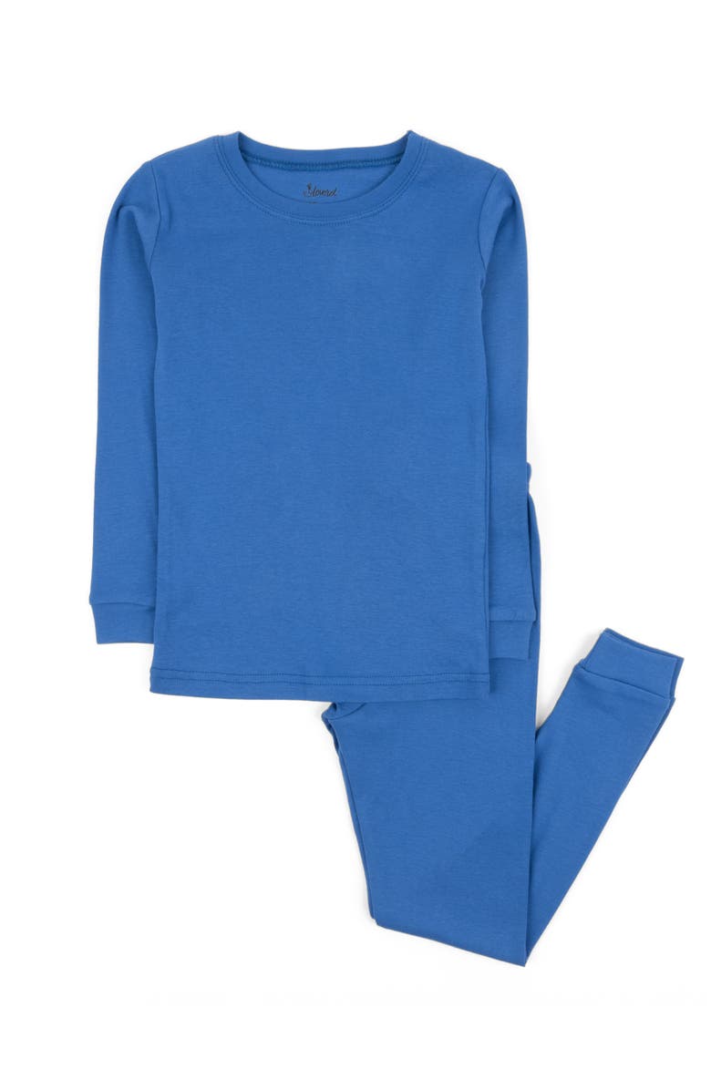 Leveret Kids Two-Piece Solid Cotton Matching Family Pajamas, Alternate, color, Royal Blue