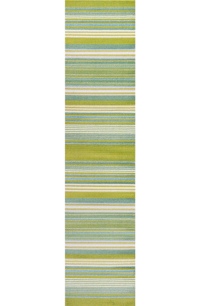 JONATHAN Y Duxbury Gradient Ticking Striped Area Rug, Alternate, color, Green/Blue
