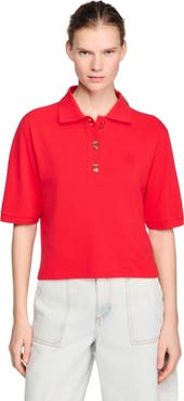 SANDRO Polo shirt with decorative buttons
