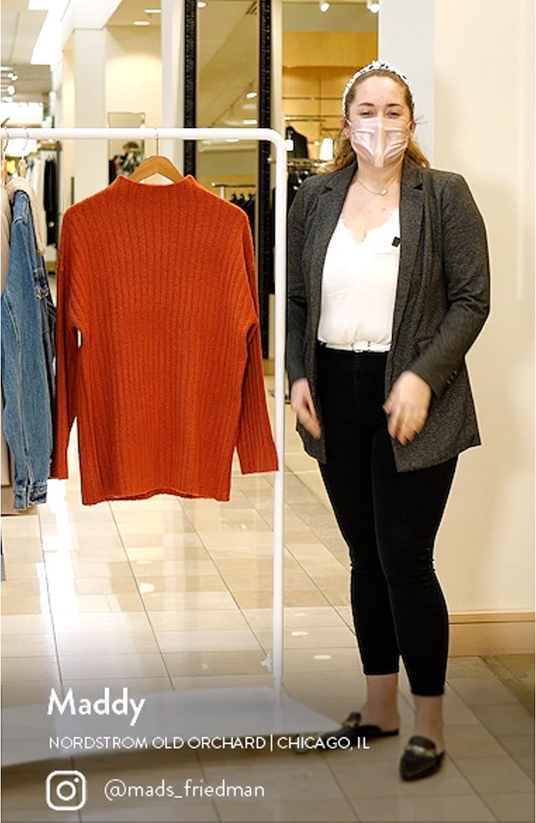 Oversize Mock Neck Tunic Sweater, sales video thumbnail