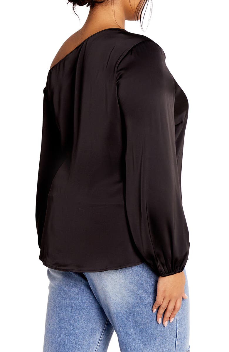 City Chic Kiana One-Shoulder Long Sleeve Top, Alternate, color,