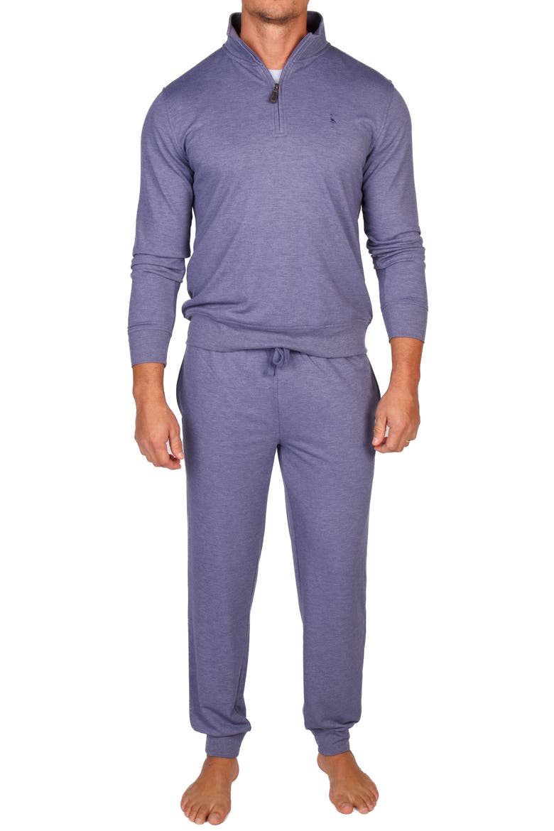 French Terry Quarter Zip Pullover, Alternate, color, DENIM BLUE