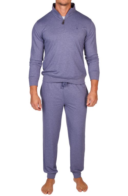 Tailorbyrd French Terry Quarter Zip Pullover In Purple