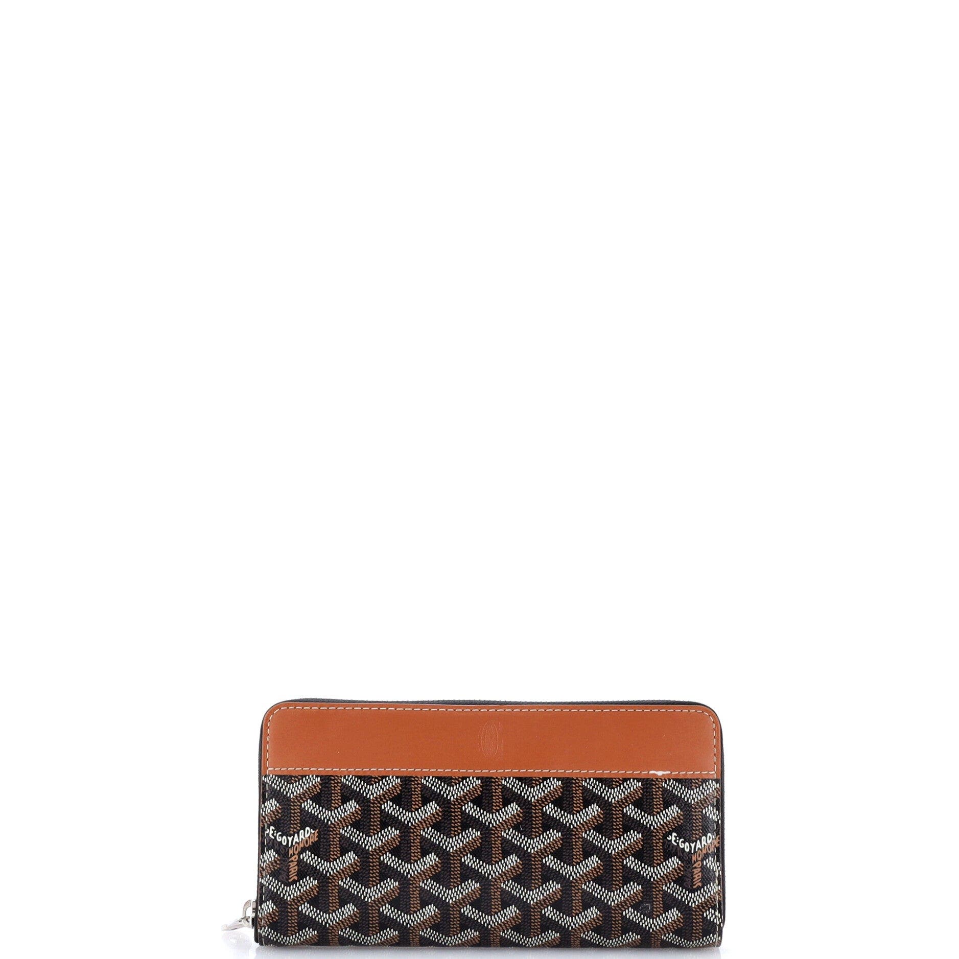 Matignon Zip Wallet Coated Canvas with Leather, Main, color, Brown