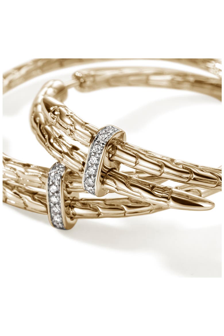 Spear Hoop Earrings, Gold, Diamonds, 40mm, Alternate, color, GOLD