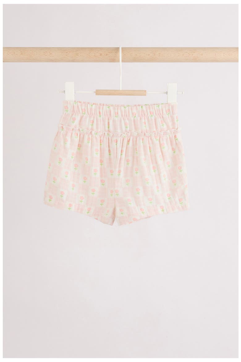 Floral Check Cotton Gauze Top & Shorts, Alternate, color, NEUTRAL