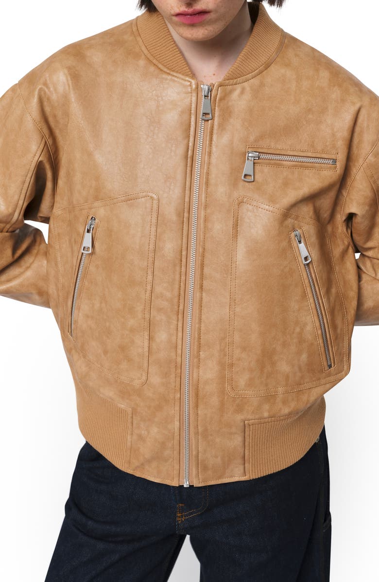 Apparis Chaya Faux Leather Bomber Jacket, Alternate, color,