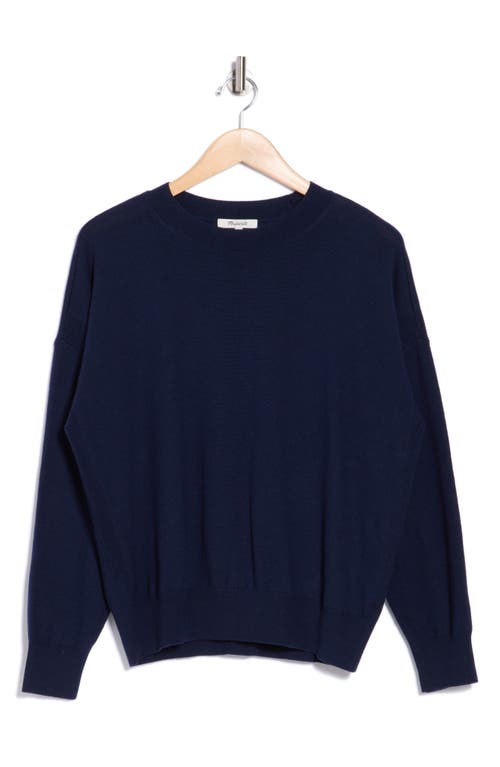 Madewell Birdie Merino Wool Pullover In Blue