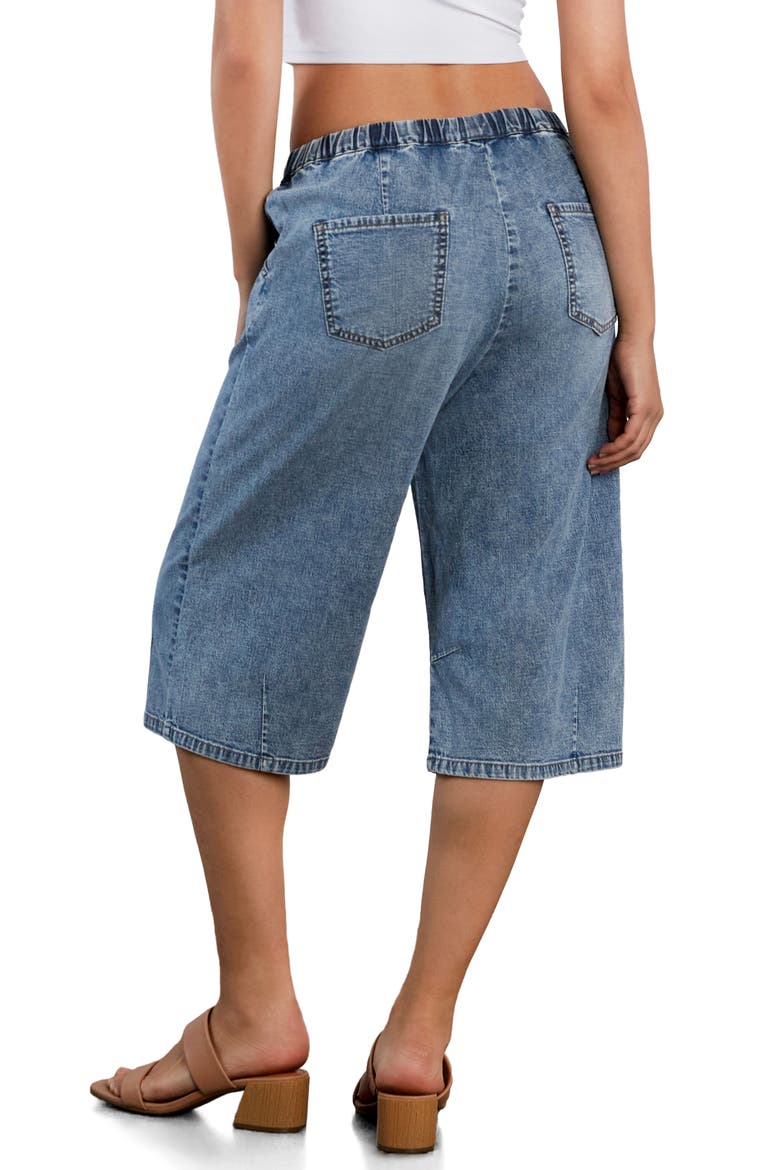 Relaxed Drawstring Denim Jorts, Alternate, color, RUSTIC BLUE
