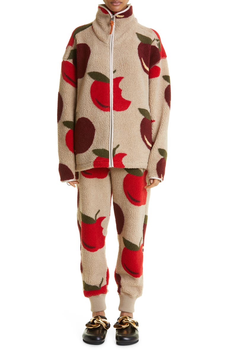 JW Anderson Apple Print Fleece Jacket, Alternate, color,