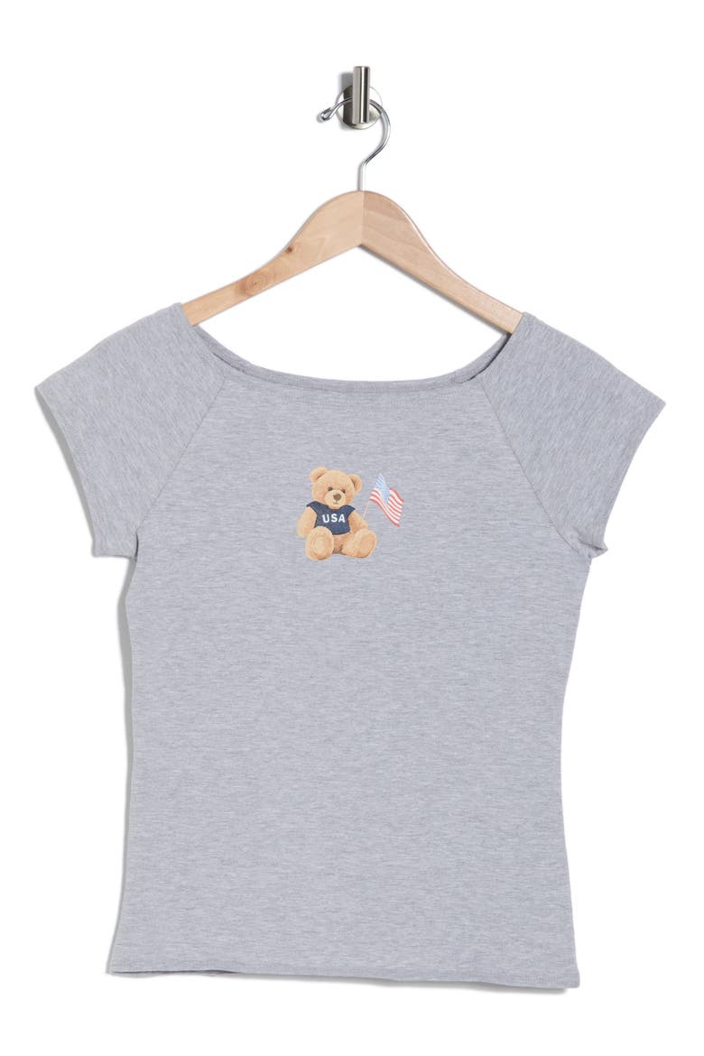 Teddy Bear T-Shirt, Alternate, color, HEATHER GREY