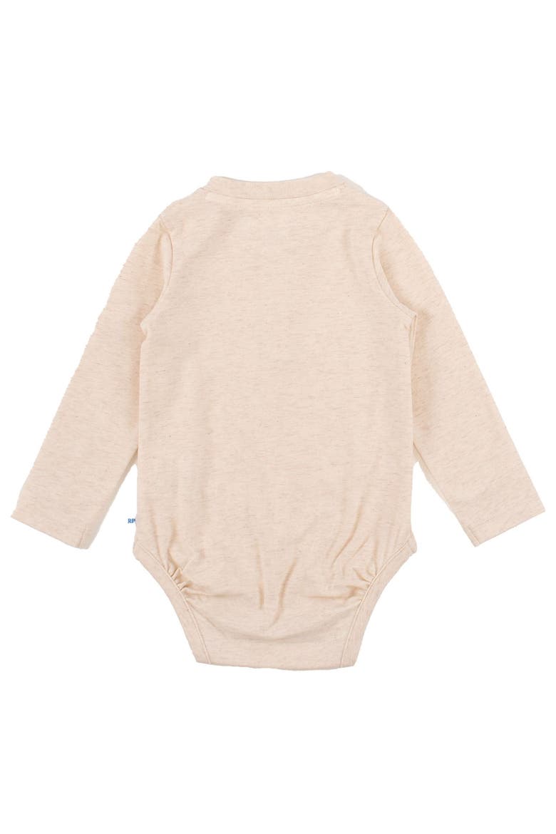 Baby Boys Knit Long Sleeve 2-button Henley Bodysuit, Alternate, color, Heathered Oatmeal