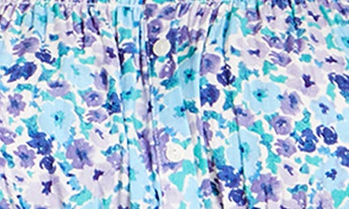 City Chic Lyla Floral Tie Strap Peplum Tank In Blue