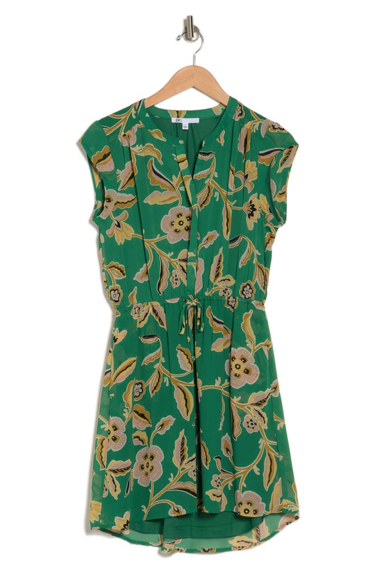 Cap Sleeve Split Neck Dress, Alternate, color, M928 GREEN