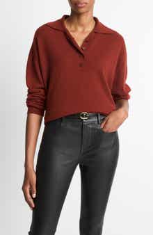Vince Cashmere & Silk Polo Sweater