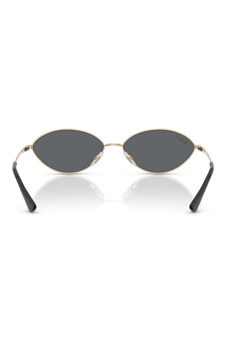 Kai 59mm Polarized Oval Sunglasses, Alternate, color, PALE GOLD / DARK GREY POLAR