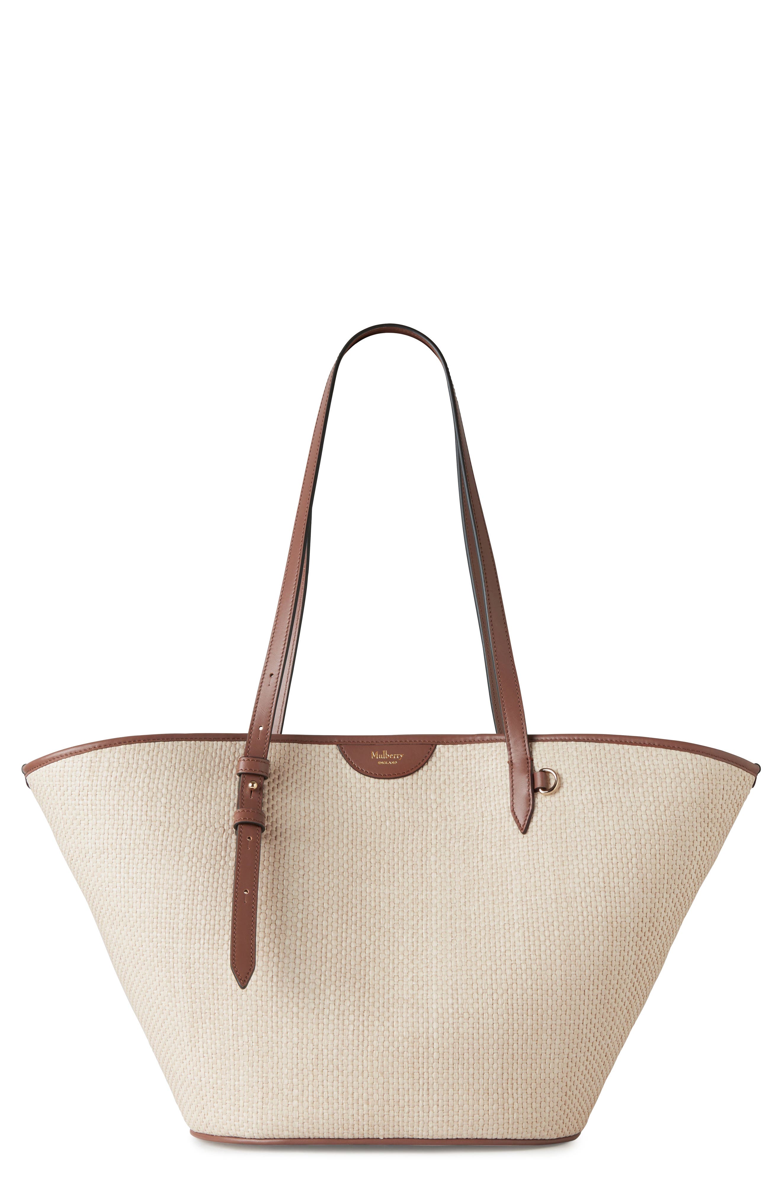 Raffia Basket Tote, Main, color, OAK