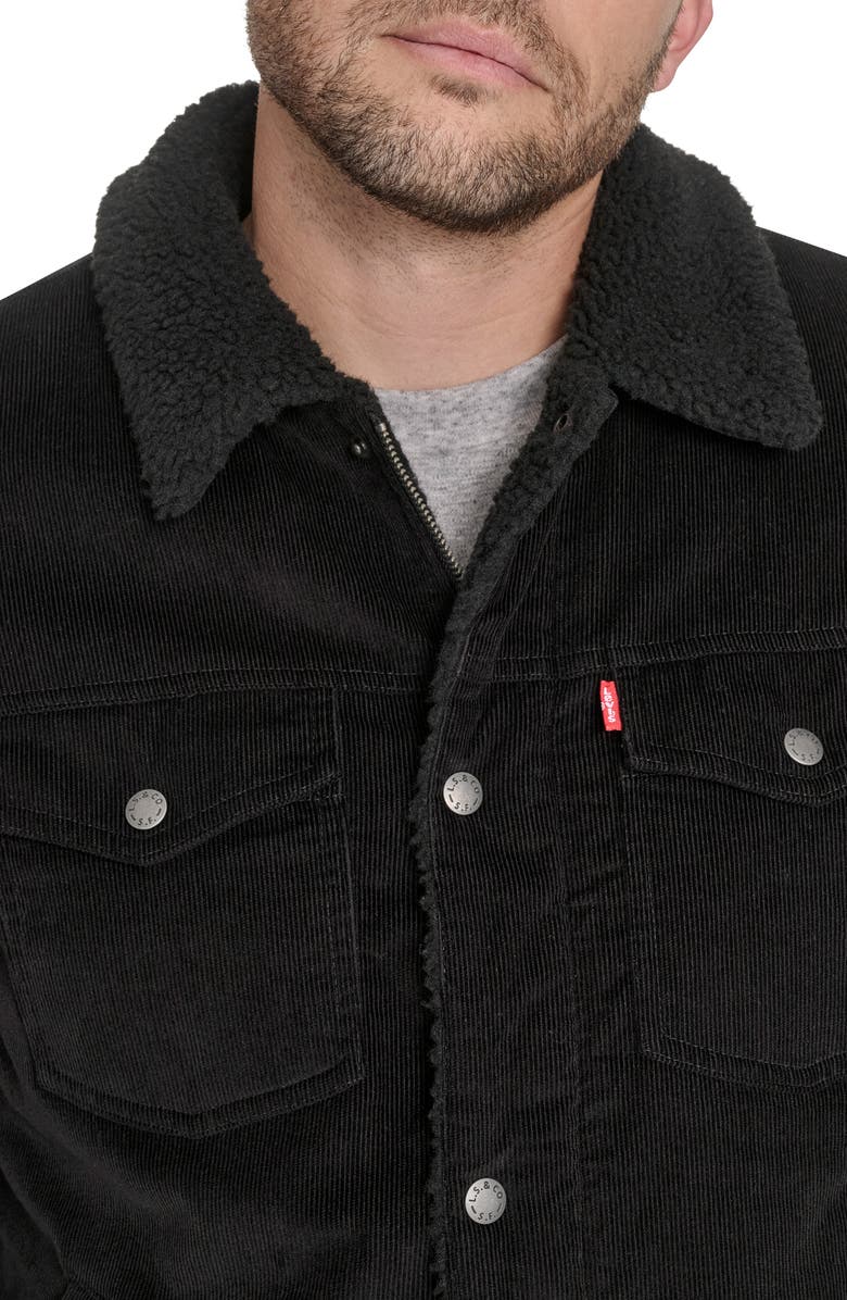 Levi's Corduroy & Faux Shearling Depot Jacket, Alternate, color, Black
