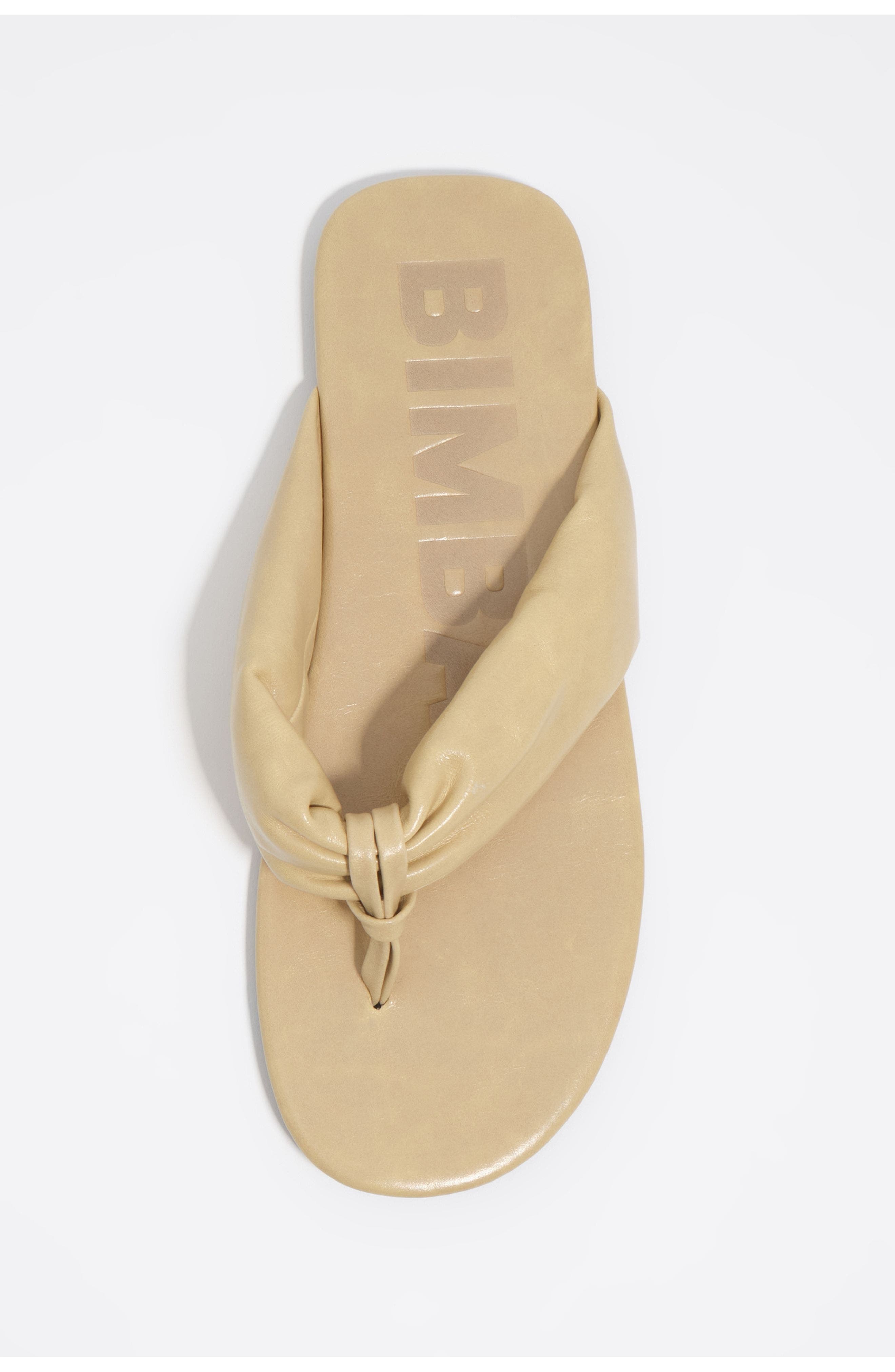 Bimba y Lola Leather Tubular Flat Sandal, Alternate, color, Ochre