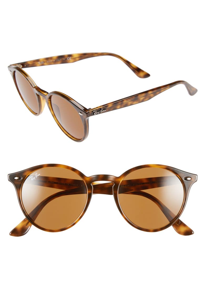 49mm Round Sunglasses, Main, color, HAVANA/ BROWN