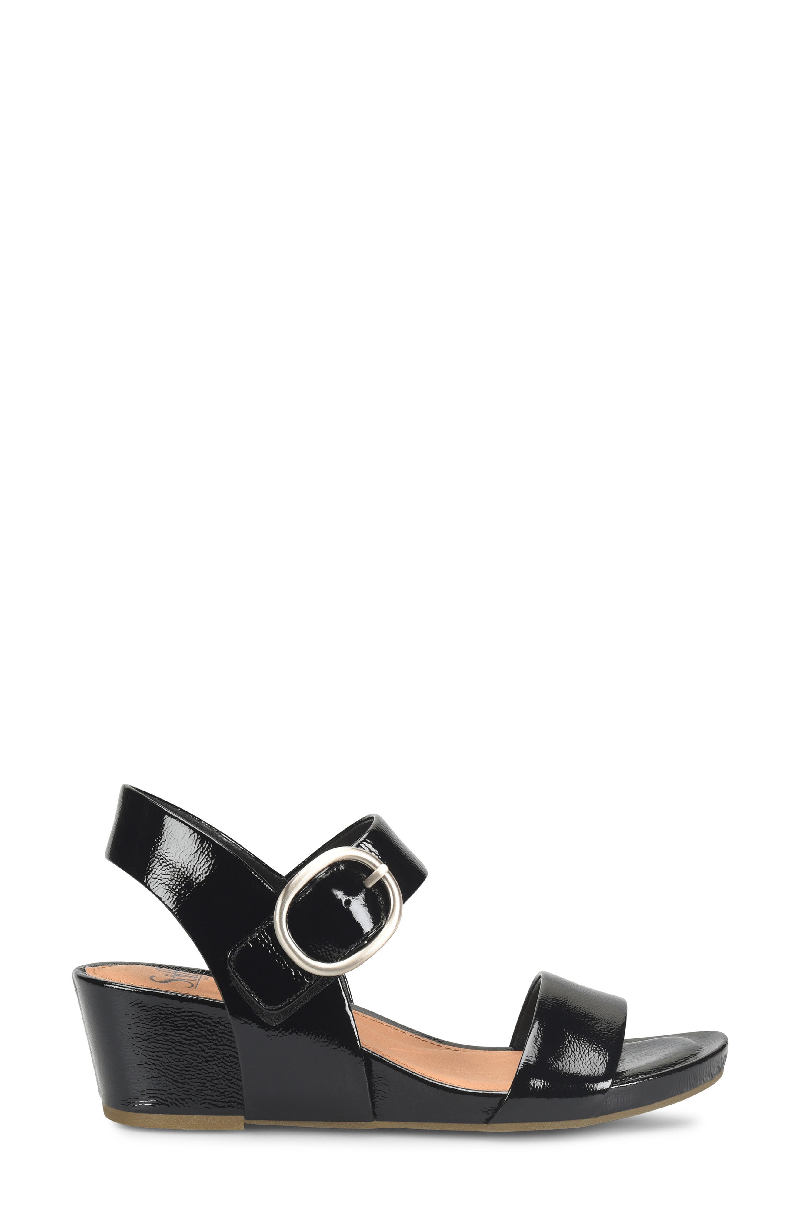 Söfft Vaya Wedge Sandal, Alternate, color, Black Patent