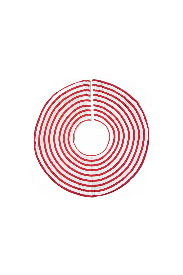 Red Stripe Tree Skirt, Alternate, color, Red
