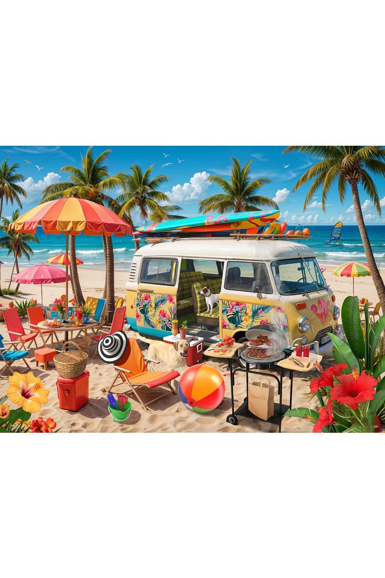 Beach Campout 500 piece Jigsaw Puzzle for Adults, Alternate, color, Multicolor