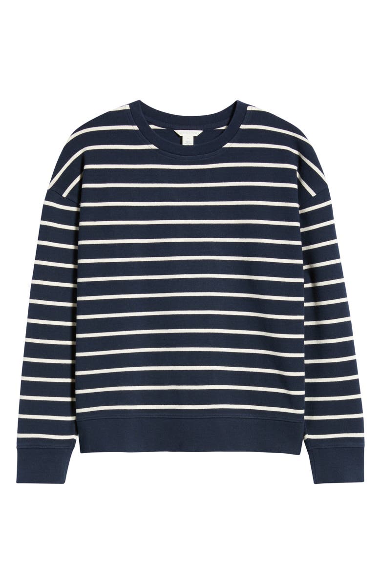 Caslon<sup>®</sup> Stripe Pullover Sweatshirt, Alternate, color, Navy Still Ivory Gentry Stripe