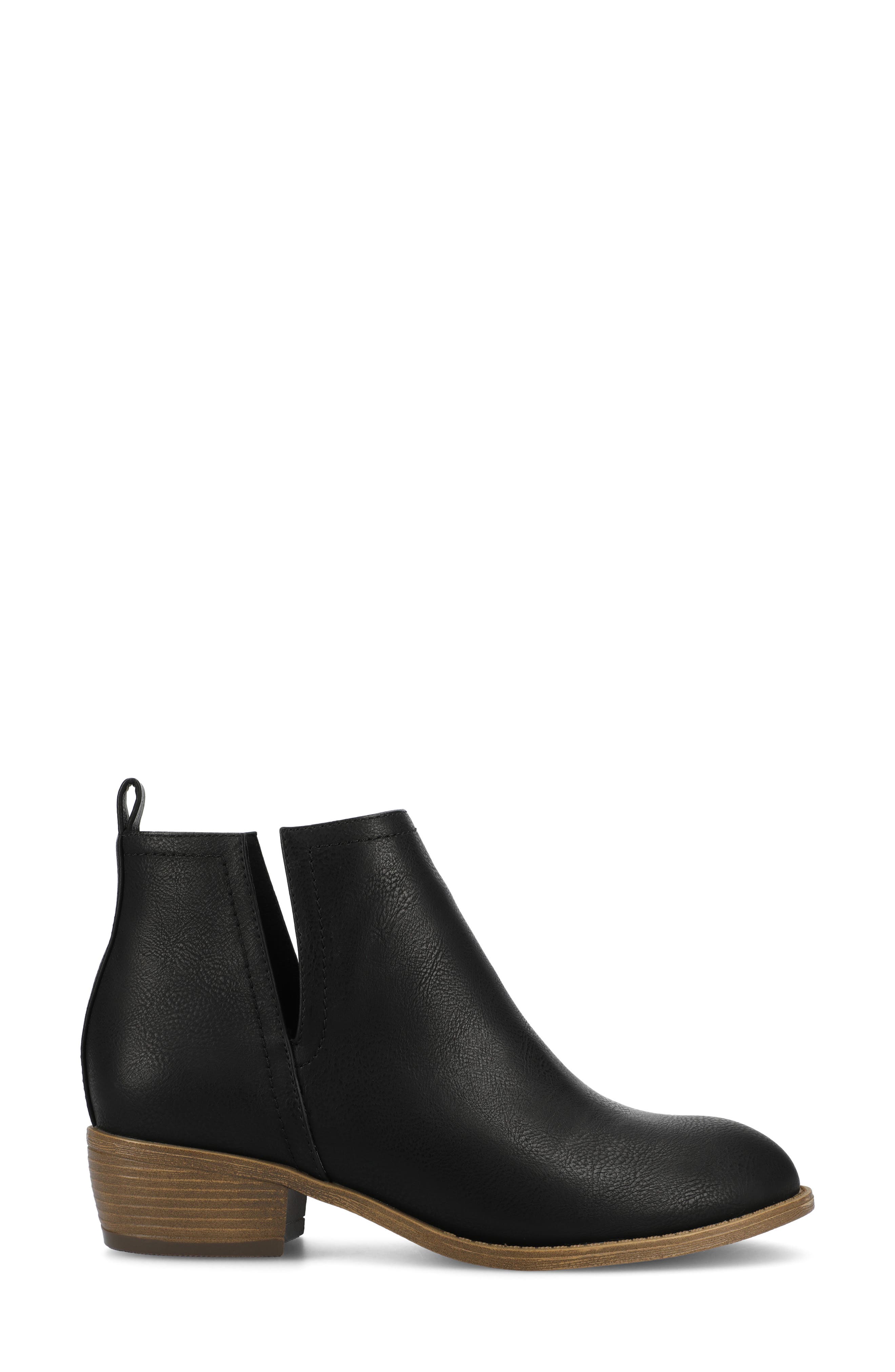 Journee Collection JOURNEE Rimi Split Side Bootie, Alternate, color, Black Pu