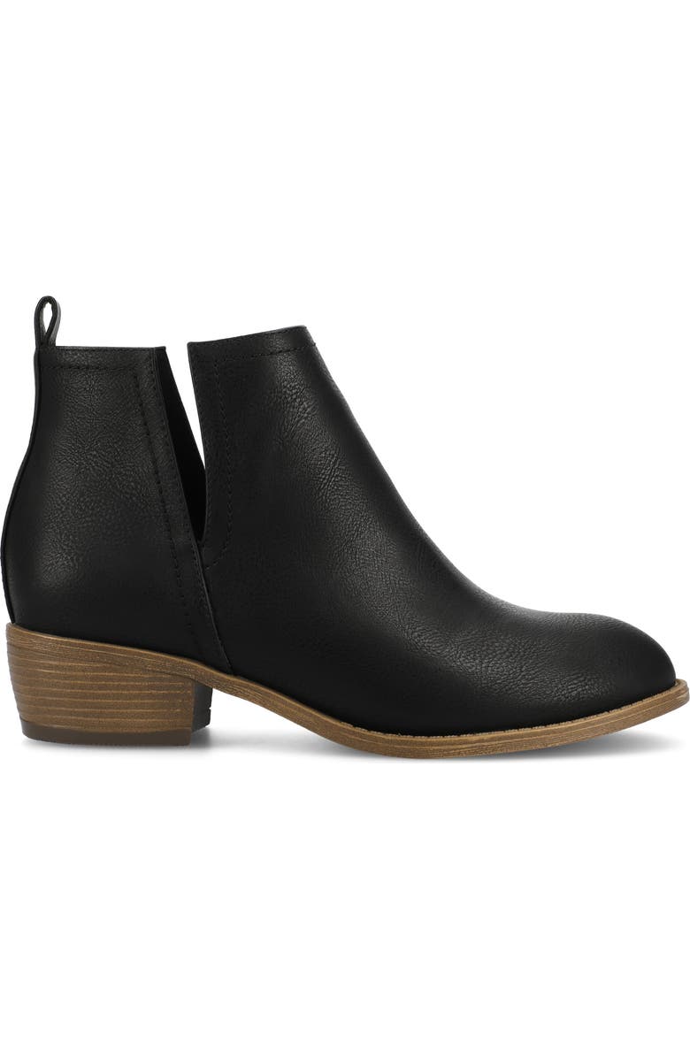 Journee Collection JOURNEE Rimi Split Side Bootie, Alternate, color, Black Smooth