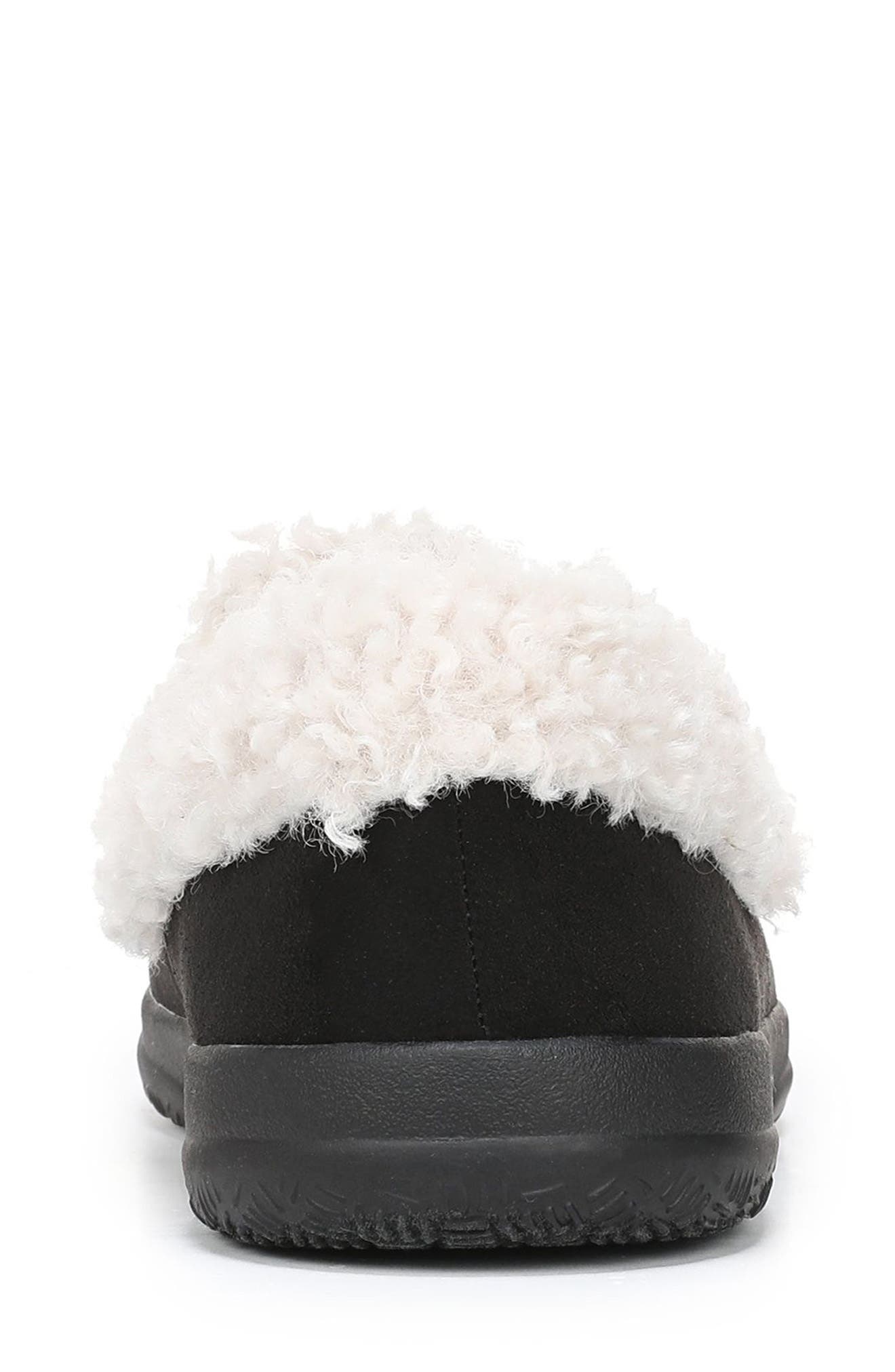 Vionic Claribel Faux Shearling Lined Slipper, Alternate, color, Black