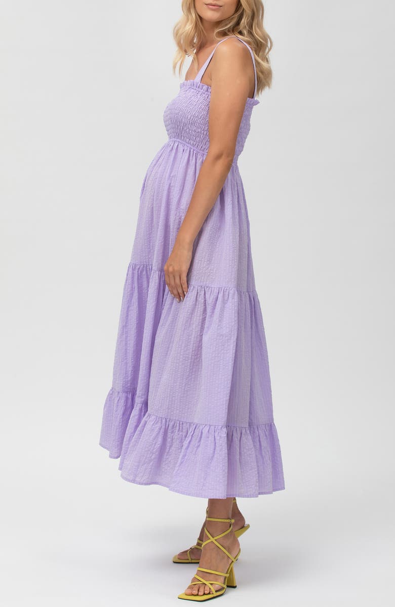 PIETRO BRUNELLI MATERNITY Cotton & Linen Maternity Maxi Dress, Alternate, color, Light/ Pastel Purple