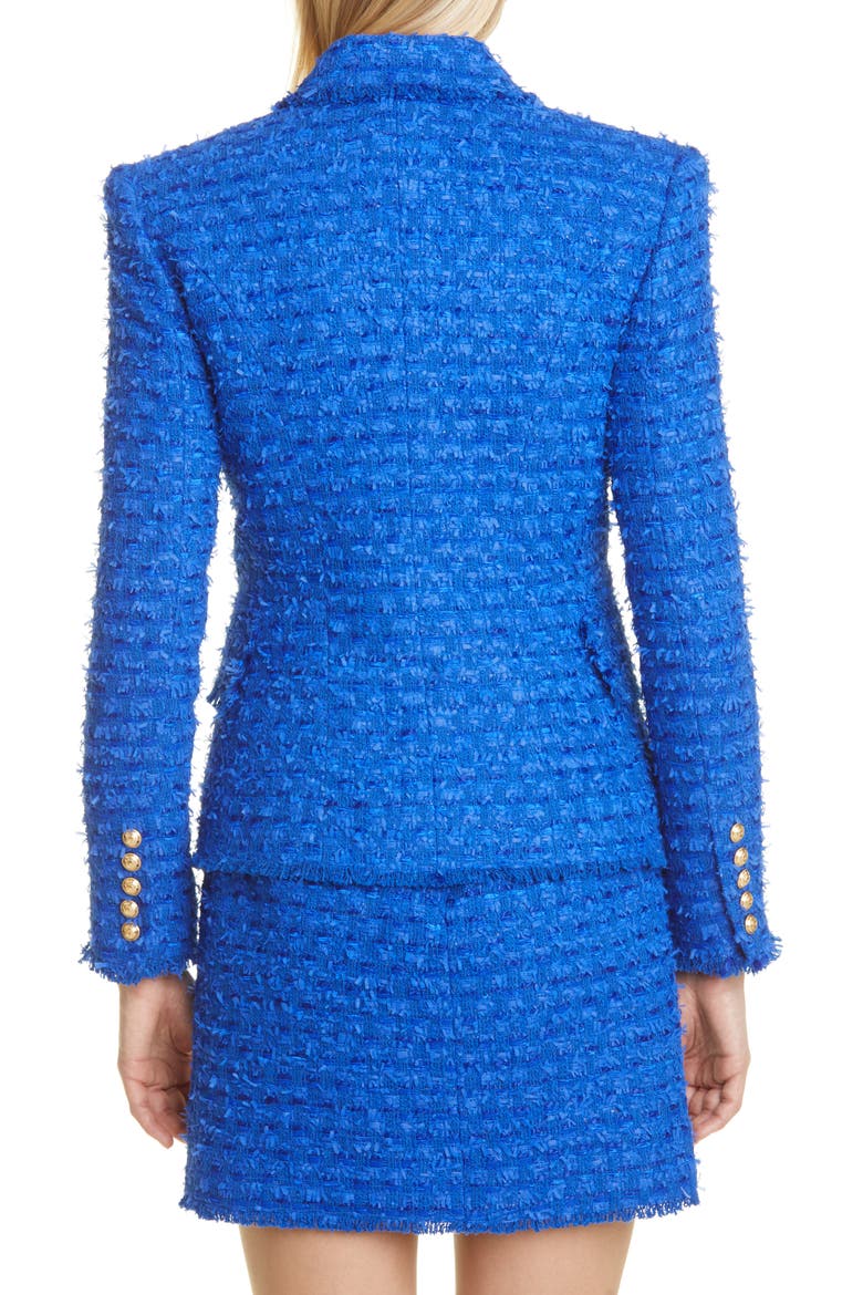 Cotton Blend Tweed Jacket, Alternate, color, 6AF BLEU GITANE
