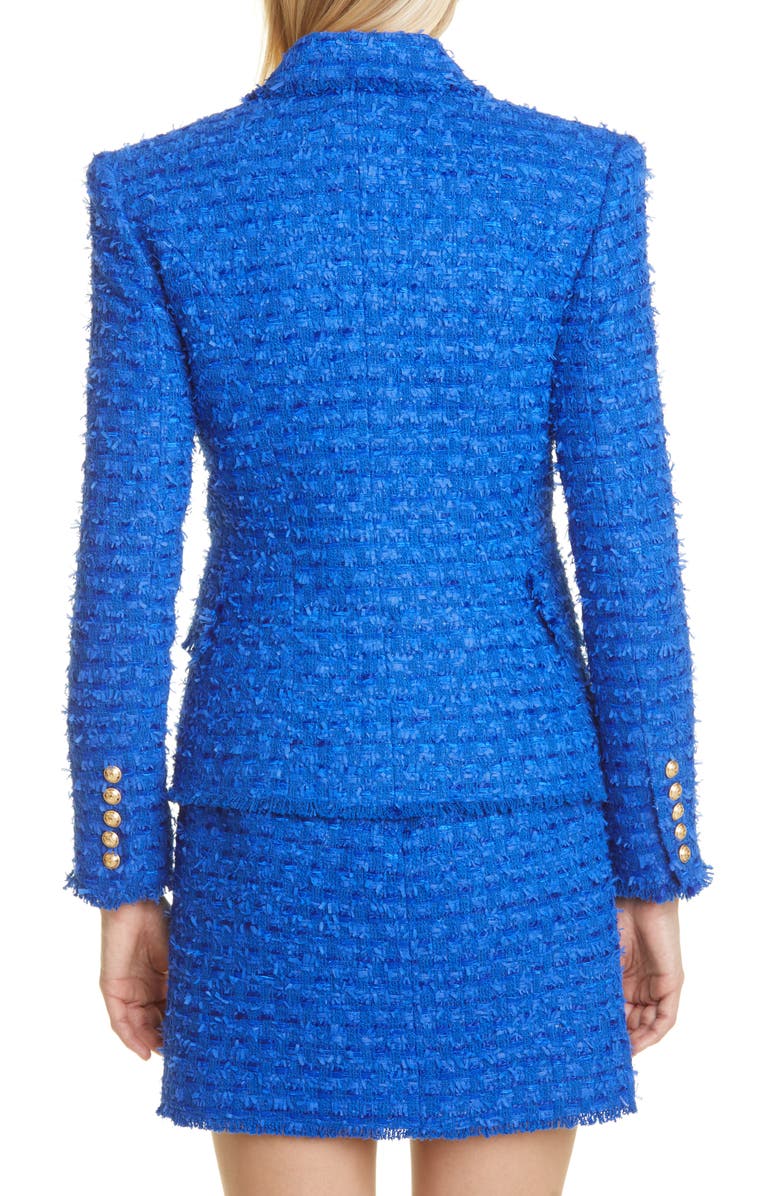 Balmain Cotton Blend Tweed Jacket, Alternate, color,