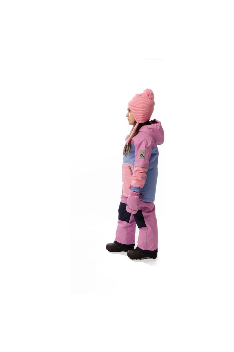 Chill Lightweight Hooded Jacket & Foot Strap Pants Two Piece Snowsuit, Alternate, color, Pink, Blue and Mauve