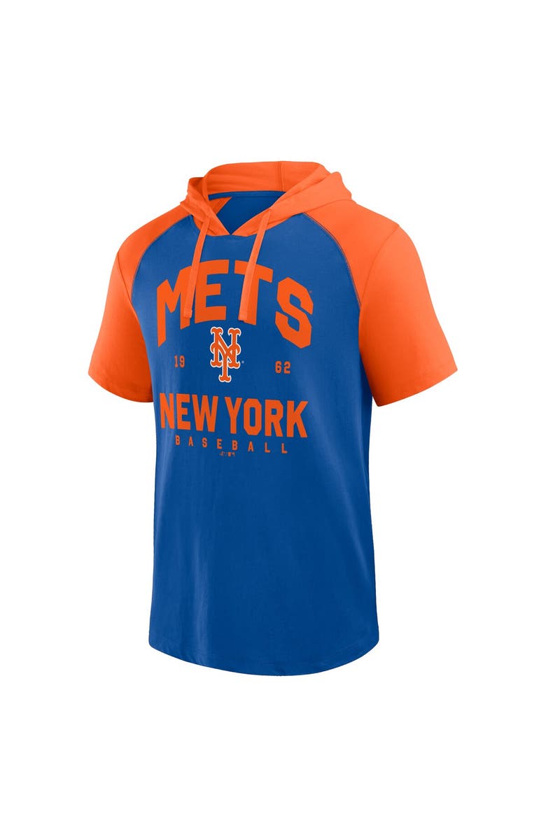 PROFILE Men's Profile Royal New York Mets Big & Tall Short Sleeve Pullover Hoodie, Alternate, color, 