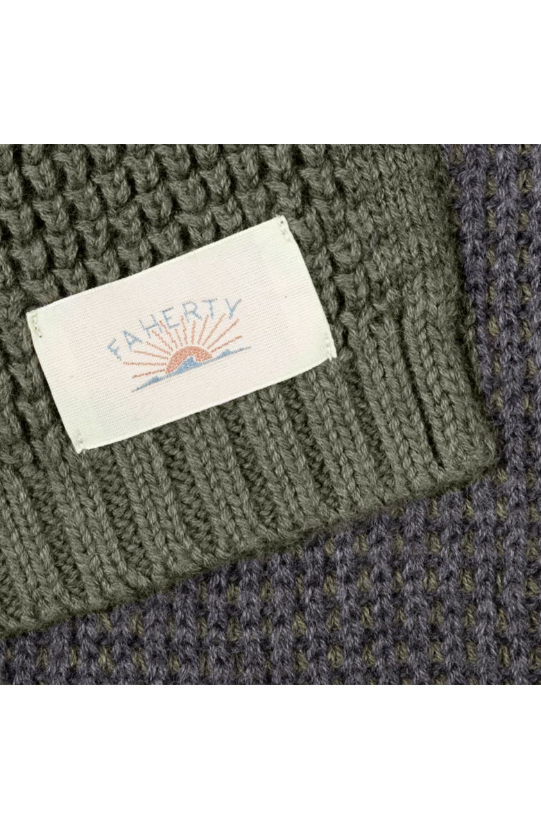 Faherty Winter Waffle Scarf, Alternate, color, Forest