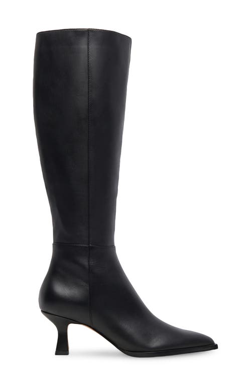 Dolce Vita Auggie Pointed Toe Knee High Boot In Black Leather