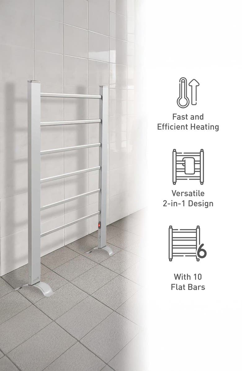 PURSONIC 6-Bar Electric Towel Warmer, Alternate, color, Silver