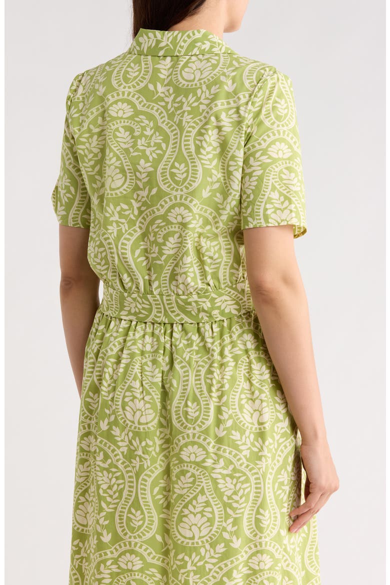 Tie Front Short Sleeve Button-Up Shirt, Alternate, color, MAGNIFIED PAISLEY PRINT