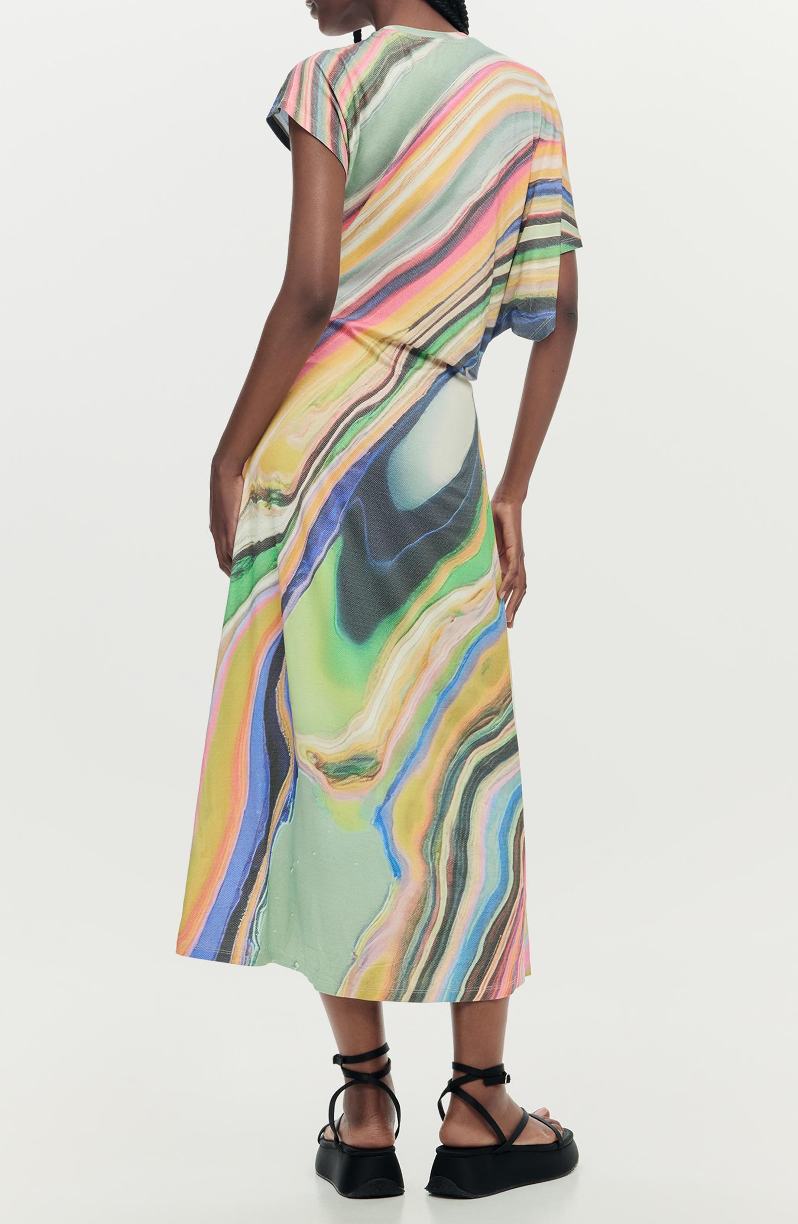 Stripe Asymmetric Maxi Dress - image 2
