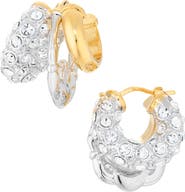 Simone Rocha Stacked Rhinestone Hoop Earrings