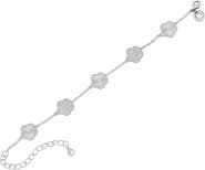 CZ by Kenneth Jay Lane Pavé Cubic Zirconia Striated Clover Line Bracelet