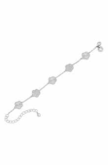 CZ by Kenneth Jay Lane Pavé Cubic Zirconia Striated Clover Line Bracelet